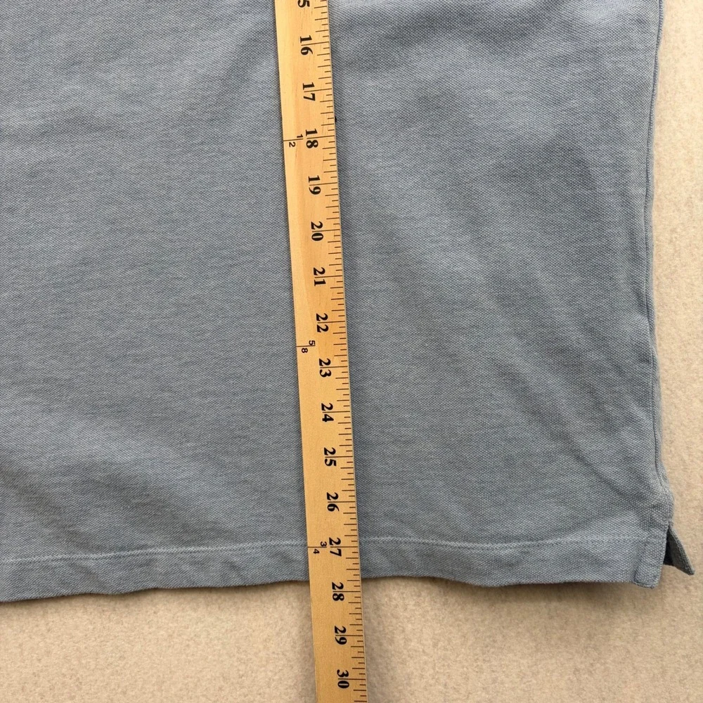 Banana Republic Mens XL Blue Organic Cotton Pique Short Sleeve Polo Shirt Logo